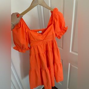 NWOT bright orange dress - never worn